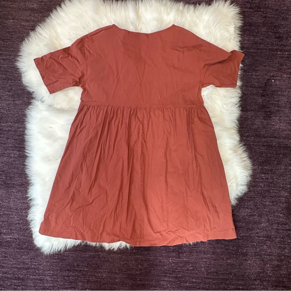 Zara Woman Terracotta A-line Mini Dress with Pockets